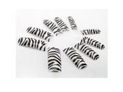 100 Pcs Zebra Pattern French Artificial Half False Nails Nail Art Tips Glue Box