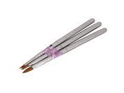3pcs Marble Sable Acrylic Tips Nail Art Painting Brushes Carving Pen Size 2 6 8