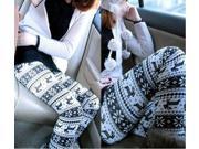 Women s Soft Knitted Warm Stretchy Snowflake Pattern Leggings Tights Pants