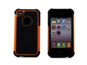 Hard Soft High Impact Armor Case Cover for Apple iPhone 4 4S Orange Black