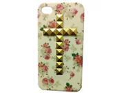 DIY Punk Single Cross Style Mobile Phone Protective Skin for iPhone 5 Mobile Cover with Studs and Spikes Golden