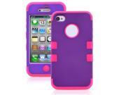 Grape Pink Armor Impact De Hybrid Double Cover Case for iPhone 4 4S