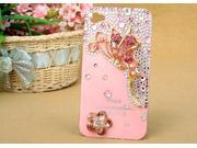 3D Bling Pink Red Butterfly Crystal Bow Case Cover for Apple iPhone 4 4S