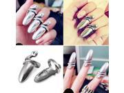 2 X Rock Metal Vintage Snake Finger Nail Ring Punk Costume Jewellery Claw Silver