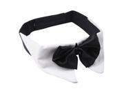 UK White Dog Plain Shirt Collar Black Bow Tie Perfect for Parties Evening L