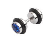 Cool Men s Earring Ear Stud Stainless Steel Blue CZ Crystal Fake Plug