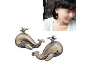 Cute whale Earrings Bronze whale Earrings Bronze EarRing Studs