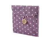 White Light Purple Woman Cotton Blends Dotted Sanitary Napkin Holder Bag Pouch