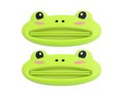 New 2 Pcs Practical Superior Green Plastic Frog Shaped Toothpaste Squeezers