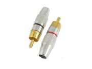 Hot Sale 2 x RCA Male Plug Audio Video Coaxial Cable Connectors AV Adapters