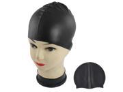 Hot Sale Black Soft Silicone Stretchable Swim Swimming Cap Hat for Adults
