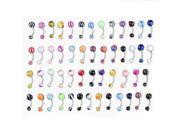 50 MIX Assorted Ball Belly Navel Barbell Bars Rings Body Piercing
