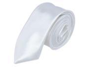 Unisex Casual Necktie Skinny Slim Narrow Neck Tie Solid White