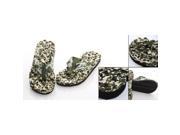 Mens Round Toe Camouflage Pattern Beach Shoes Flip flops