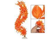 Orange Bush Leaves Plastic Plant Ornament for Fish Tank