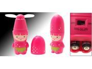 Pink Purple Doll Battery Powered Summer Pocket Personal Mini Fan