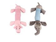 2 Dog Pet Puppy Chew Squeaker Squeaky Plush Sound Pig Toys