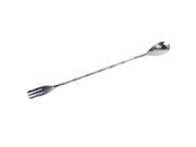 StaInless Steel Swizzle Stick Cocktail Stirrer w Spoon and Fork