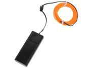 2M Orange Flash Flexible Neon Light Glow El Strip Tube Wire Rope Battery Case UK
