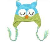 Baby Girls Boys Owls Animal Crochet Knit Woolly Cap Ear Hat Green