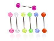 7 Colors Glitter Tongue Bar Ring Barbell Body Piercing