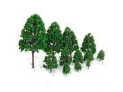 12pcs 1.2 inch 6.3 inch Green Landscape Model Tree Scale 1 50