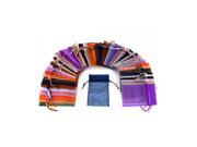 100 Organza Mixed Colors Jewelry Pouch Bags Display 4 X 5 Inches