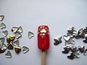 Nail Art 250 Pieces Gold Silver 5mm HEART Metal Studs for Nails