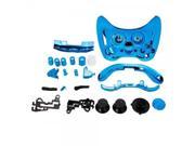 Blue Chrome Custom Wireless Controller Replacement Shell Case Kit for Xbox 360