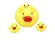 Cute Water Floating Squeaky Yellow Rubber Mummy Baby Ducks Tube Bath Toy Fun