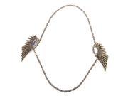 Angel Wings Dangle Chain Collar Tip Brooch with Crystal Rhinestones
