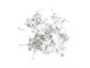 100pcs Silver 6mm Flat Pad Earring Posts Studs Findings