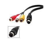 4 Pin S Video to 3 RCA Female TV Adapter Laptop Cable
