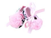 Infant Baby Girl Shoes Soft Soles Non slip Pink Silk Ribbon Shoes