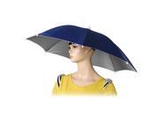 26 Diameter Elastic Band Fishing Headwear Umbrella Hat Dark Blue