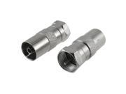 5 Pcs Silver Tone Female Male TV RF Coaxial Adapter Connector