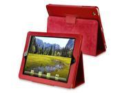 Leather Case w Stand Compatible with Apple?iPad?2 3 4 Red