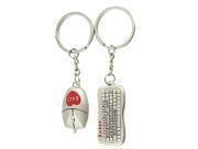 Pair Keyboard Mouse Shaped Key Ring for Couples Lovers