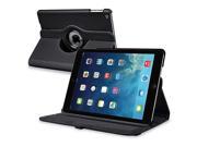 Black 360 Swivel Leather Case with Compatible Apple iPad iPad5
