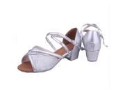 SanSha Latin Dance Shoes High Heel 3cm Silver 5
