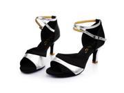Latin Dance Shoes High Heel 7cm Black Silver Black Gold 6