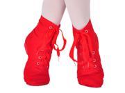 Canvas Jazz Ballet Dance Shoes Split Heels Soft Sole Red DS002 14