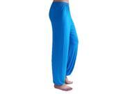yoga pants Loose Modal bloomers tai chi men women Lake Blue XL