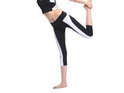 High Waist Stretched Leggings Yoga Capris For Women Black White S