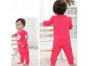 100% Cotton baby clothing set 2 pcs Footprints Red 80cm 7 12M