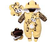 Cartoon Style Cotton padded Baby Rompers Cow Warm Yellow 90cm 7 9M