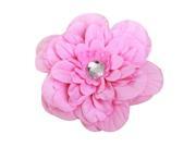Rhinestone Peony Flower Hair Clip for Baby Toddler Lady Pink