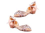 SANTSIWEI Latin Shoes Heel High 3.5cm Pink Silver 8.5