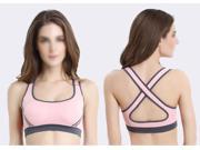 Seamless Sport Bra Top Comfortable Bra Push up For Sports Baby Pink S