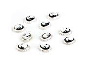 10pcs 3D Alloy White Oval Queen Nail Art Tip Glitters Beads Acrylic DIY Decoration
